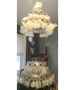 Vtg Capiz Shell Tiered Chandelier Mid Century Modern In Box Unassembled ... - $989.89