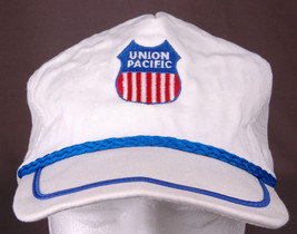 Vtg Union Pacific Trucker Hat-Rope Bill-Snapback-Mesh-White-Embroidered-Train... - £13.96 GBP