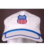 Vtg Union Pacific Trucker Hat-Rope Bill-Snapback-Mesh-White-Embroidered-... - $18.68