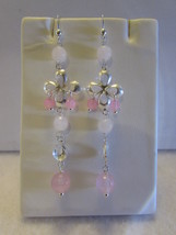 Rose Quartz Sterling Silver Dangle Hook Earrings - $24.99