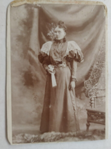 Vintage Cabinet Card Woman in Dress by Phillips in La Fayette, Indiana - £13.97 GBP