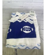 Koala Baby Blue White Football Chevron Knit Sweater Reverse Print Blanke... - £54.52 GBP