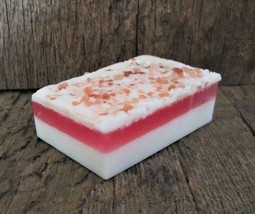 Pink Grapefruit Layered Salt Soap Handmade - $4.99