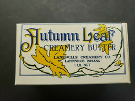 Vintage 1940&#39;s Autumn Leaf Waxed Creamery Butter Box New Old Stock  WS8D - £7.98 GBP