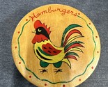 Hamburger Press Wood Painted Rooster Good Condition 4&quot; Center Vintage - $6.93