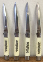 Set Lot 4 Arnart Stainless Japanese Serrated Steak Knives Sterling Silver Inlay - £23.59 GBP