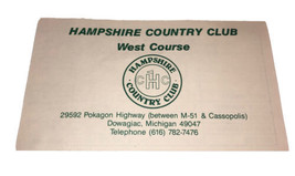 Hampshire Country Club Dowagiac, Michigan Vintage Scorecard - £2.21 GBP