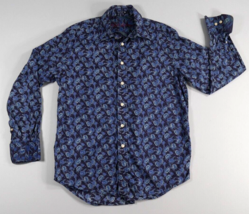 Robert Graham Blue Floral Button Front Long Sleeve Shirt  Mens Medium  *** - £37.54 GBP