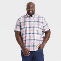 NEW Men&#39;s Big &amp; Tall Plaid Short Sleeve Button Shirt - Goodfellow &amp; Co™ ... - £22.03 GBP