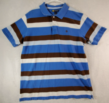 Duck Head Polo Shirt Mens Large Multi Striped 100% Cotton Short Sleeve Collared - £9.47 GBP