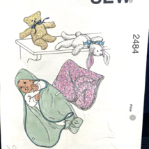 Kwik Sew Pattern 2484 Infant Baby Wrap Blanket Bunny Teddy Bear UNCUT - £7.67 GBP