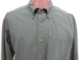 L.L. Bean L Reg Green Plaid Button-Down Long-Sleeve Cotton Shirt - £20.58 GBP