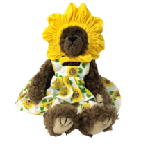 Vtg 1993 TY Beanie Baby Susannah Sunflower Bear Jointed Plush Attic Collection  - £12.58 GBP