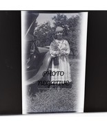 Vtg Photo Negative 1920 Pretty Young Woman Holding American Flag Nurse U... - €10,32 EUR