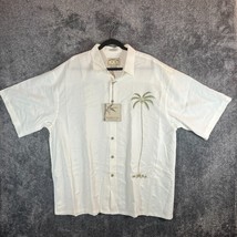 Bamboo Cay Shirt Mens XXL White Palm Tree Rayon Blend Resort Wear Vacati... - $39.51