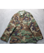 US Army Jacket Men Medium Multi Woodland Camouflage Utility Pockets Butt... - $37.61 CAD