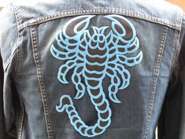 Back Patches Blue Scorpion Embroidered Iron On Large XL Size 8 x 11 Inches Pa... - £19.77 GBP