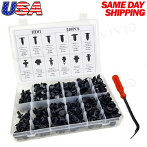 240pc Plastic Rivets Fastener Fender Bumper Push Clips with Tool for Ford Vans - £15.81 GBP