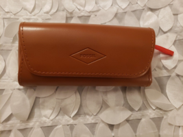 NEW Fossil Leather Glasses Sunglasses Hard Case With Magnetic Closure Auburn - £10.97 GBP