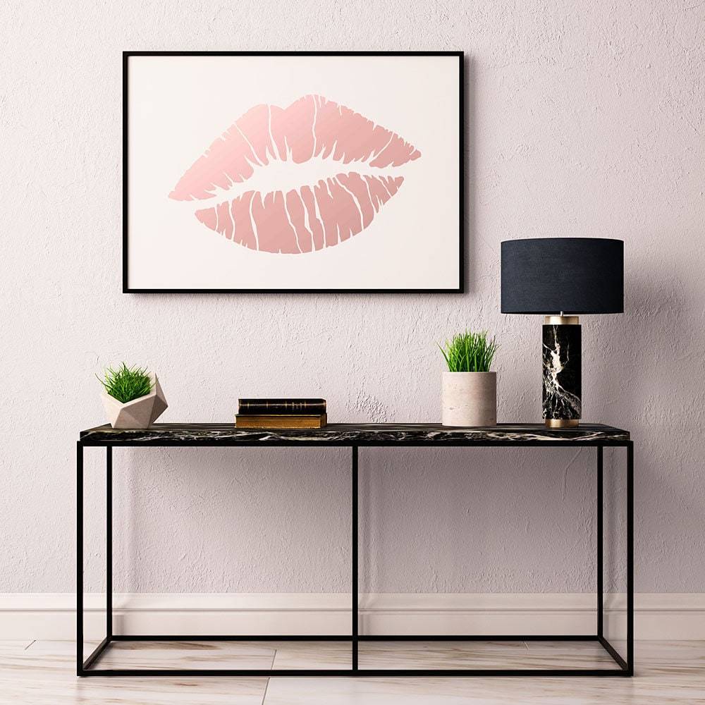 The Kiss Wall Art Stencil - Modern Lips Design - Reusable DIY Stencil Fo... - $17.00