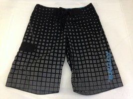 Brody Board Shorts Men&#39;s Gray Black Check Front Tie Swim Short Size 30 - £7.73 GBP