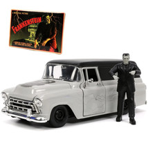Universal Monsters 1957 1:24 Chevy Suburban &amp; Frankenstein Figure Jada Toys  - £22.69 GBP