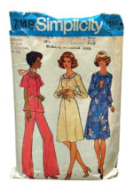 70s Simplicity Pattern 6674 Mod Dress Top Wide Leg Pants Sizes 22.5 24.5 Vintage - £6.18 GBP