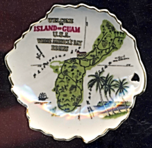 Vintage Military Souvenir Guam Where America&#39;s Day Begins Ceramic Ashtray 4 1/8&quot; - £11.71 GBP