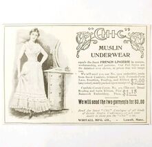 Chic Muslin French Lingerie 1897 Advertisement Victorian Fashion ADBN1A3 - $28.01 CAD