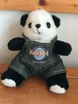 Vintage Plush Black &amp; White Panda Bear w Save the Planet Hard Rock Café Beijing  - £12.42 GBP