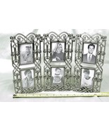 Ornate Decorative Six Photo Table Picture Frame Pewter Color Metal   - £17.13 GBP