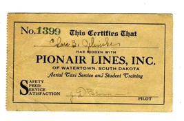 Pionair Lines of Waterton South Dakota 1930 Souvenir Ride Card  - $74.17