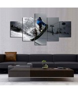 Multi Panel Night Slope Canvas 5 Piece Picture Wall Art Mountain Snow Bo... - €23,66 EUR+