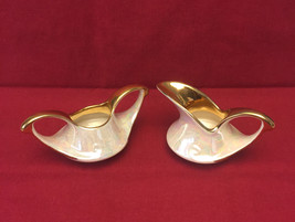 Vintage Pearl China Co creamer and sugar set opal lusterware with 22k gold - £10.98 GBP