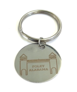 Foley, Alabama Walkway Bridge Stainless Steel Round Keychain - $14.70