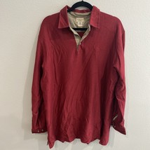 L.L. Bean XL Tall Polo Shirt Men&#39;s Red Long Sleeve 100% Cotton Collared ... - £13.68 GBP