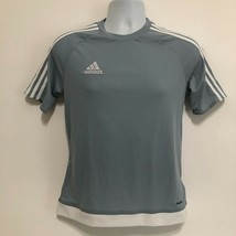 Adidas Boys Size Large Climate Atheltic Shirt Gray White - £6.70 GBP