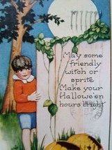 Halloween Postcard Whitney Witch Or Sprite Framingham Mass 1930 Fantasy - £28.77 GBP
