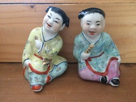 set of 2 Chinese republic period porcelain child statue figurine cultura... - £179.20 GBP