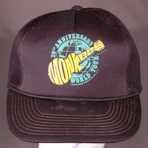 Vtg MONKEES 20th Anniversary World Tour Hat-Rope Bill-Snapback-Mesh-Blac... - $140.24