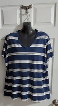 Top Lot Lands End Navy White 100% Cotton Tee Aveto Chesnut Lot Fits 2x XL &amp; 1x - £14.94 GBP