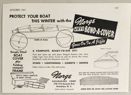 1947 Print Ad Norge Sailmakers Jiffy Bend-a-Cover for Boats Brooklyn,New York - £11.08 GBP