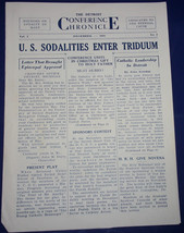 Vintage Detroit Conference Chronicle Sodalists Enter Triduum 1931 - $9.56 CAD