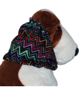 Bright Chevron Stripe Cotton Dog Snood by Howlin Hounds Size Puppy Short - £8.66 GBP