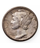 1927-D 10C Mercury Dime in Extra Fine XF Condition, AU in Wear, Thin Scr... - $79.19