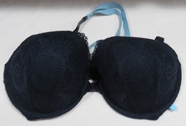 Victoria&#39;s Secret Front Closure Demi Navy Blue Baby Blue Straps Bra Size 36DD - £54.52 GBP