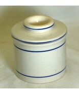Norpro Stoneware Butter Keeper White Navy Blue - $20.90 CAD