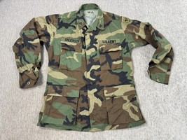 US Military Jacket BDU Mens Small Regular Woodland Camo Hunt Combat Pain... - $14.84