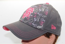 SF Giants New Era MLB Youth Hat Gray Pink Baseball Cap Hat Adjustable Back - £9.10 GBP