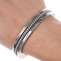 6 3/8&quot; Tahe Navajo thick sterling twisted wire cuff bracelet - $222.75